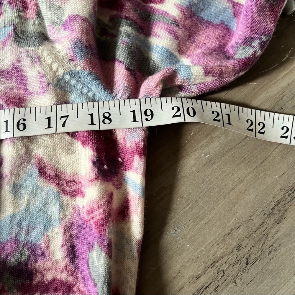 Talbots 100% Merino Wool Floral Button Up Cardigan Size Large Petite - Picture 7 of 9